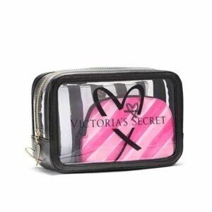Victorias Secret Valentines Makeup Bag Cosmetic Beauty 3pc set